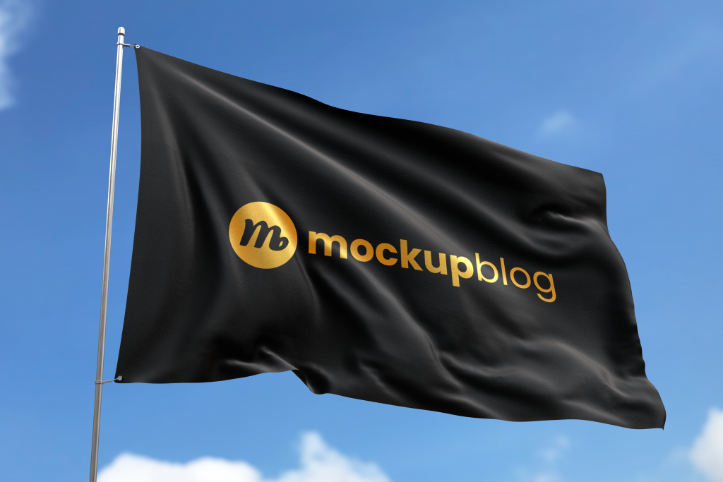 Waving flag mockup free download