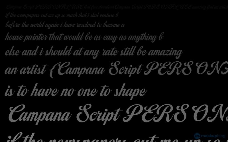 Campana Script PERSONAL USE Font