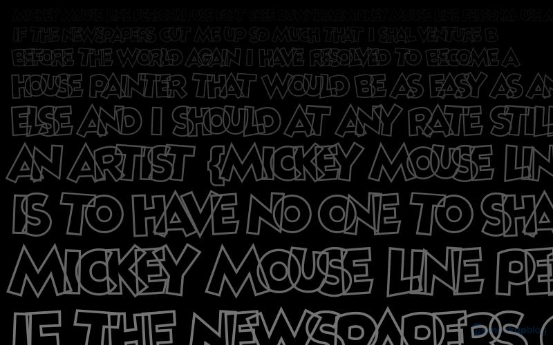 Mickey Mouse Line Schriftart für den persönlichen Gebrauch