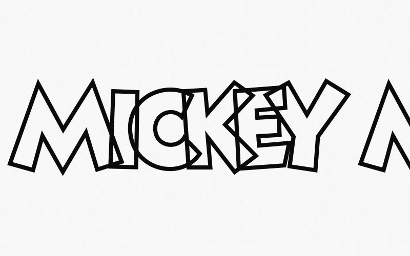 Mickey Mouse Line Schriftart für den persönlichen Gebrauch