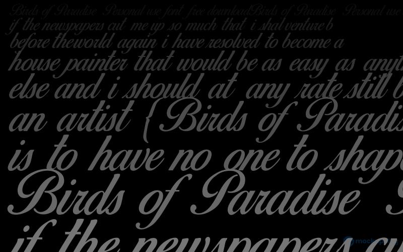 Birds of Paradise  Personal use Font