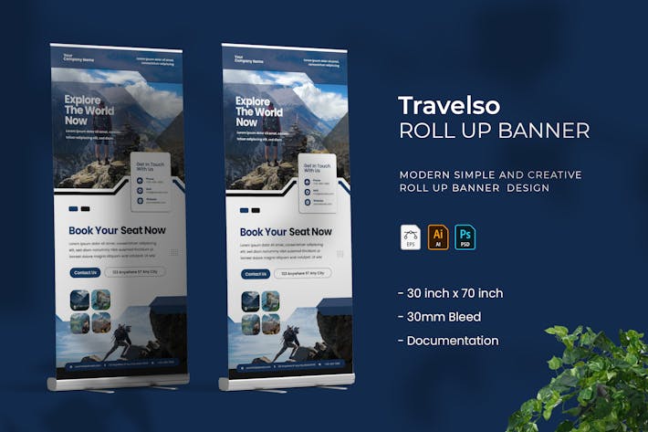 Travelso – Bannière enroulable