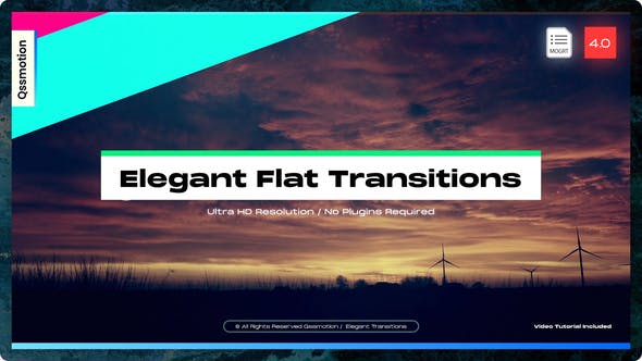 Elegant Flat Transitions For Premiere Pro, Elements ft. arrow