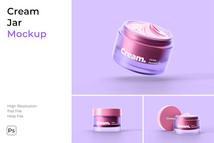 Cream Jar Mockup, Product Mockups ft. cosmetic