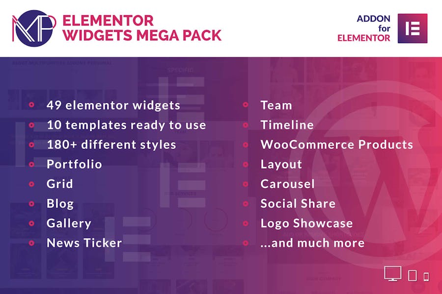 Elementor Widgets Mega Pack – Addons for Elementor, WP Plugins ft. addon