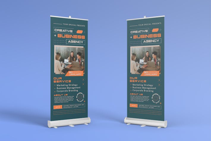 Business Agency Roll-up, Print Templates ft. agency