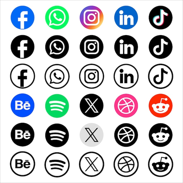 Vector social media icon set