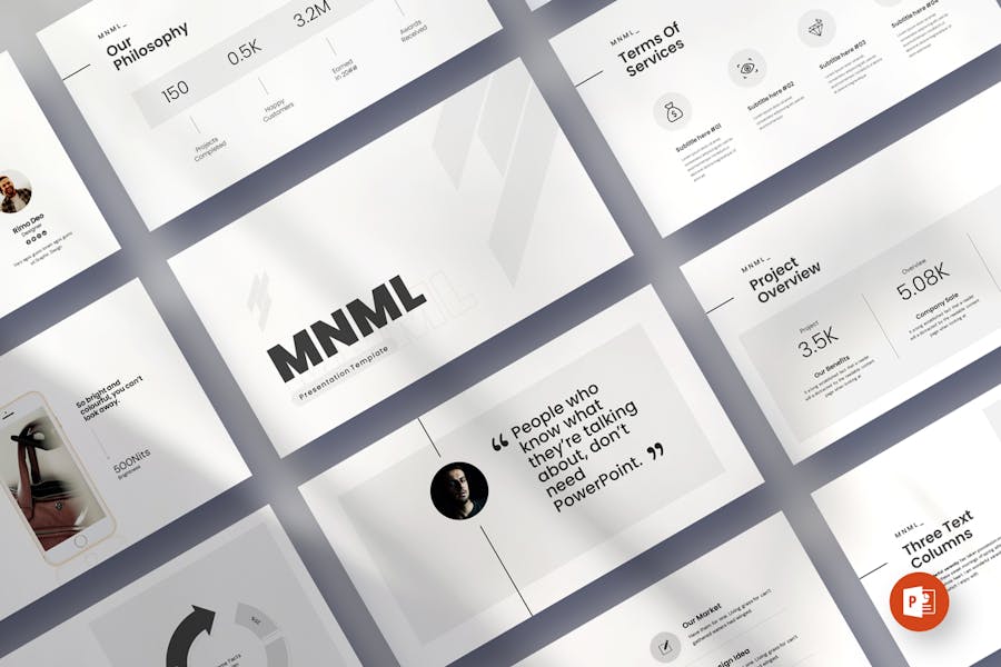 Minimal PowerPoint Presentation Template Incl. business