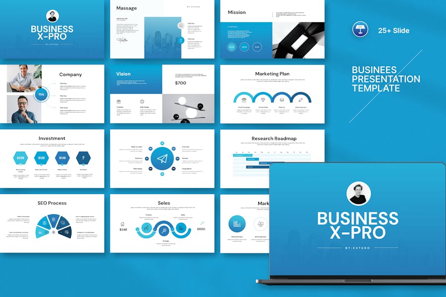 Business Presentation Keynote Template Incl. advertisement