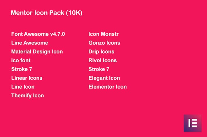 Mentor Icon Pack for Elementor Page Builder, WP Plugins ft. addons