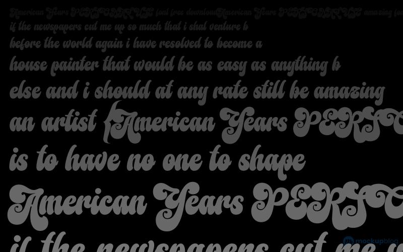 American Years PERSONAL USE Font