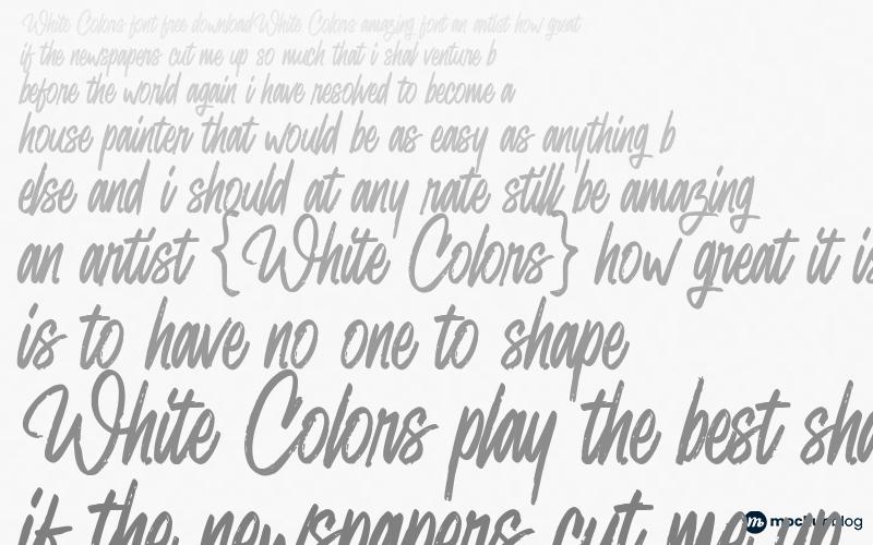 White Colors Font