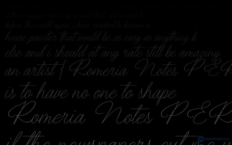 Schriftart Romeria Notes für den persönlichen Gebrauch