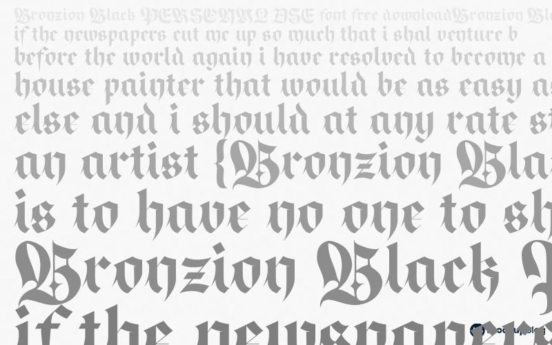 Bronzion Black Schriftart für den persönlichen Gebrauch