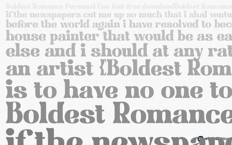 Boldest Romance Personal Use Font