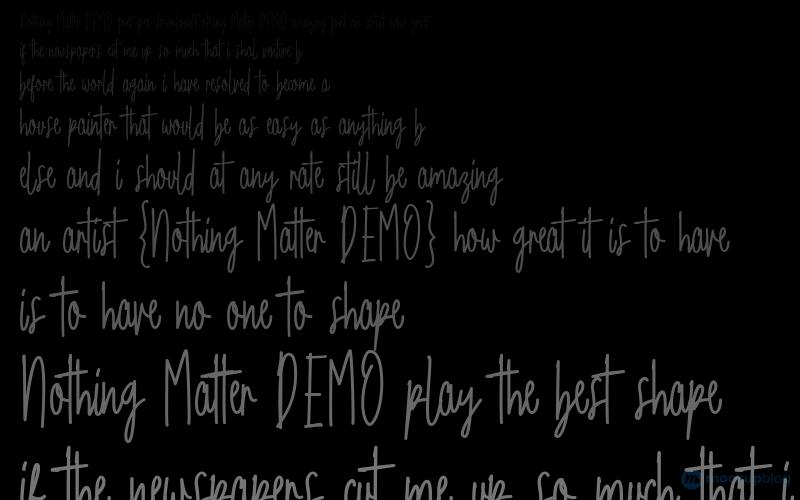 Nothing Matter DEMO Font