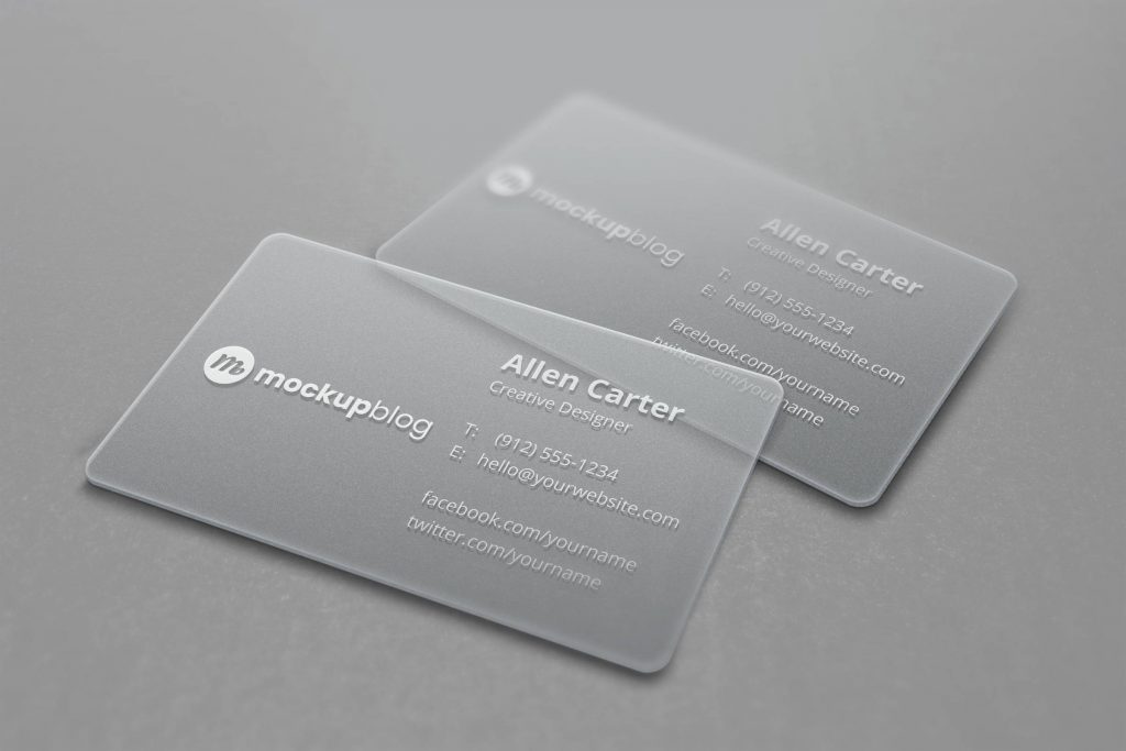 Transparent Business Cards Mockup