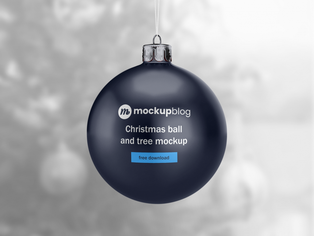 christmas ball and tree mockup