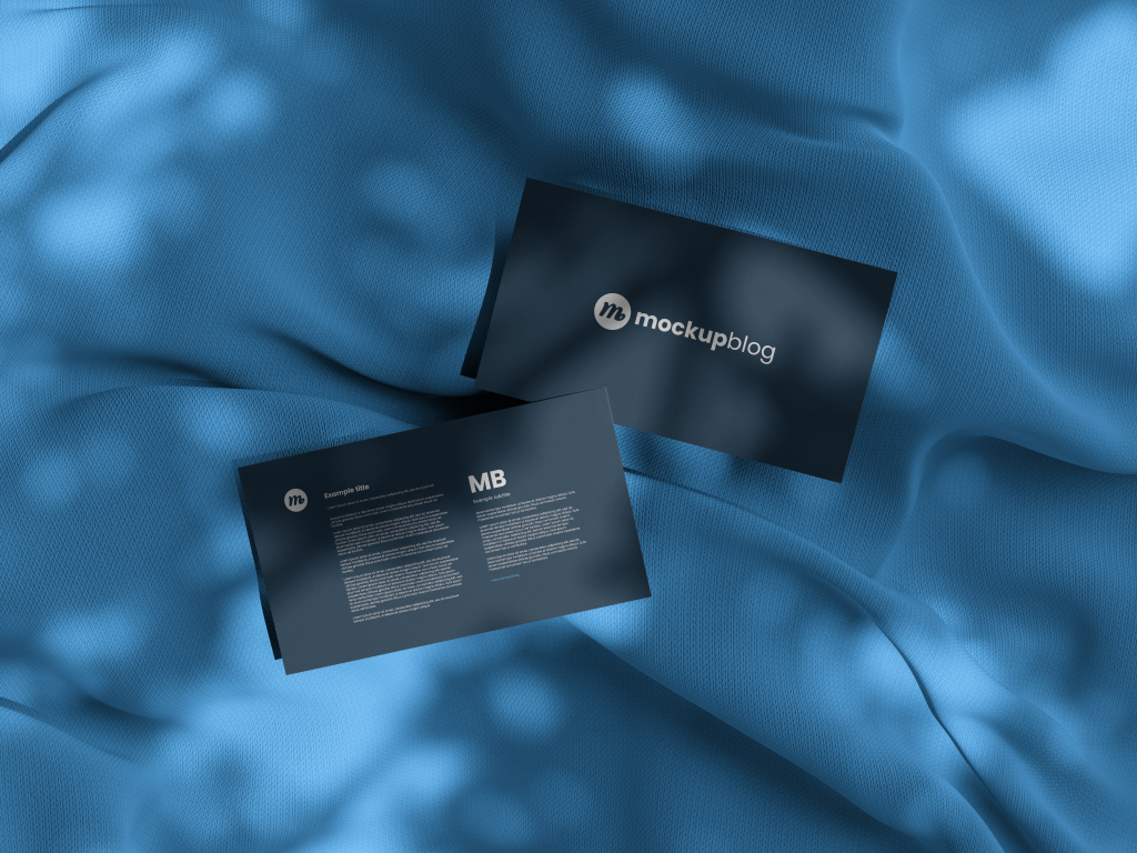 Business card on fabric mockup