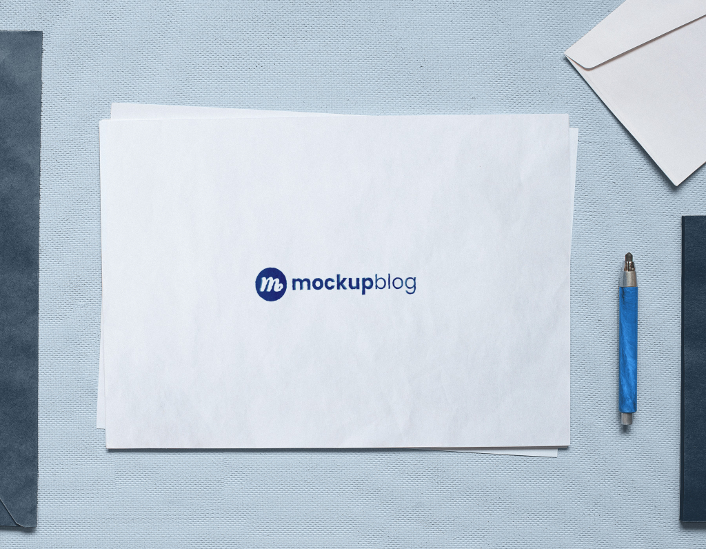 canvas texture paper logo mockup