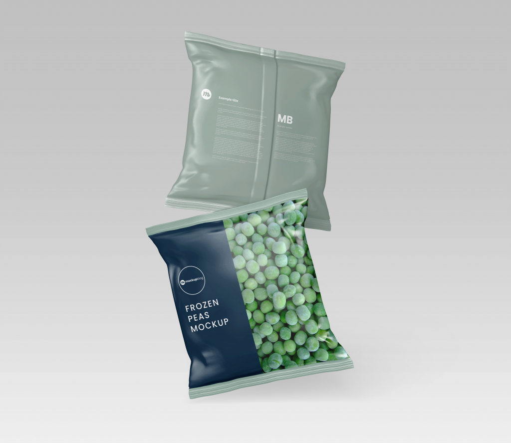 Frozen Peas Package Mockup