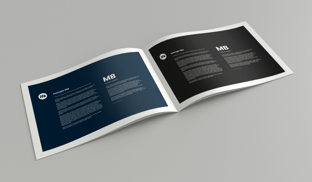 horizontal brochure mockup a5 – 4 view