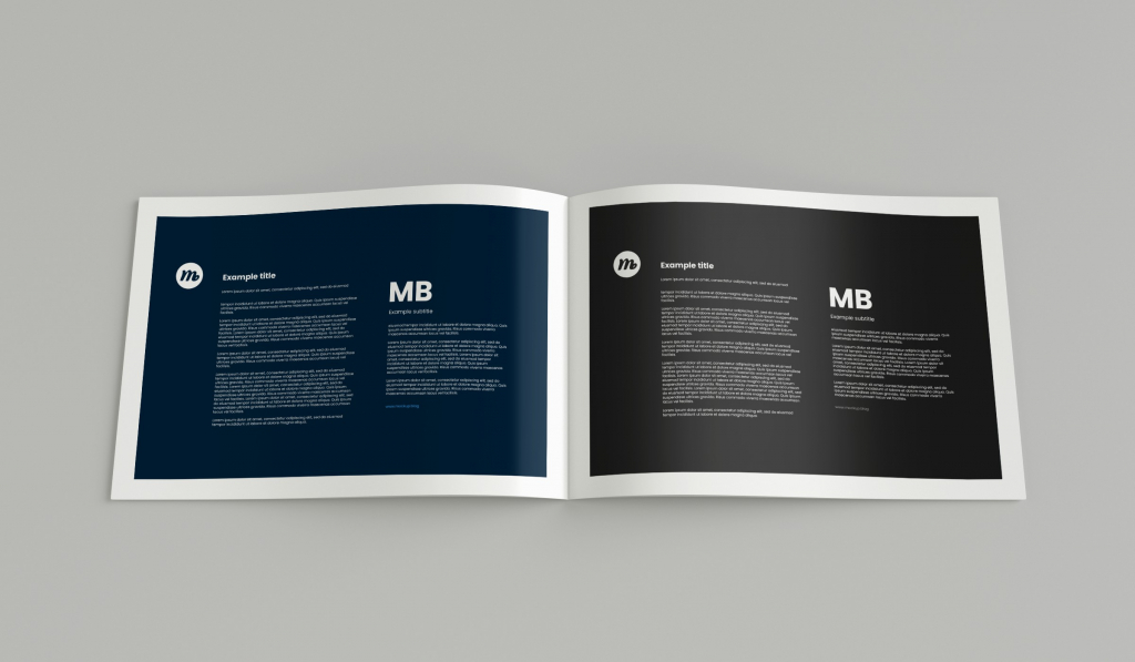 horizontal brochure mockup a5 – 4 view