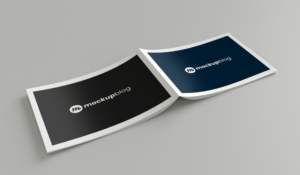 horizontal brochure mockup a5 – 4 view