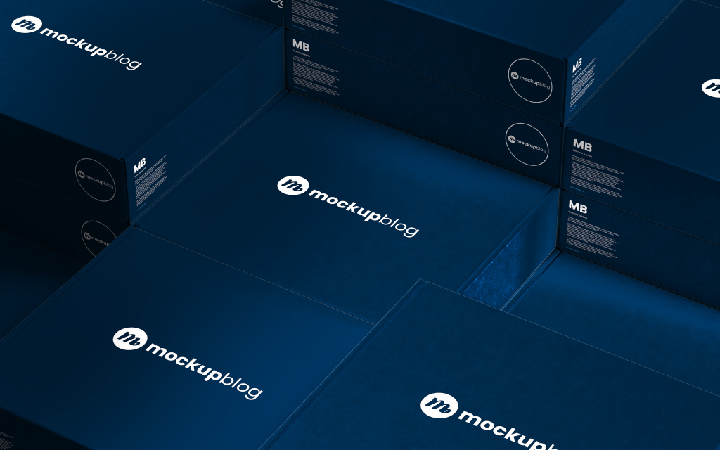 Stacked product boxes mockup