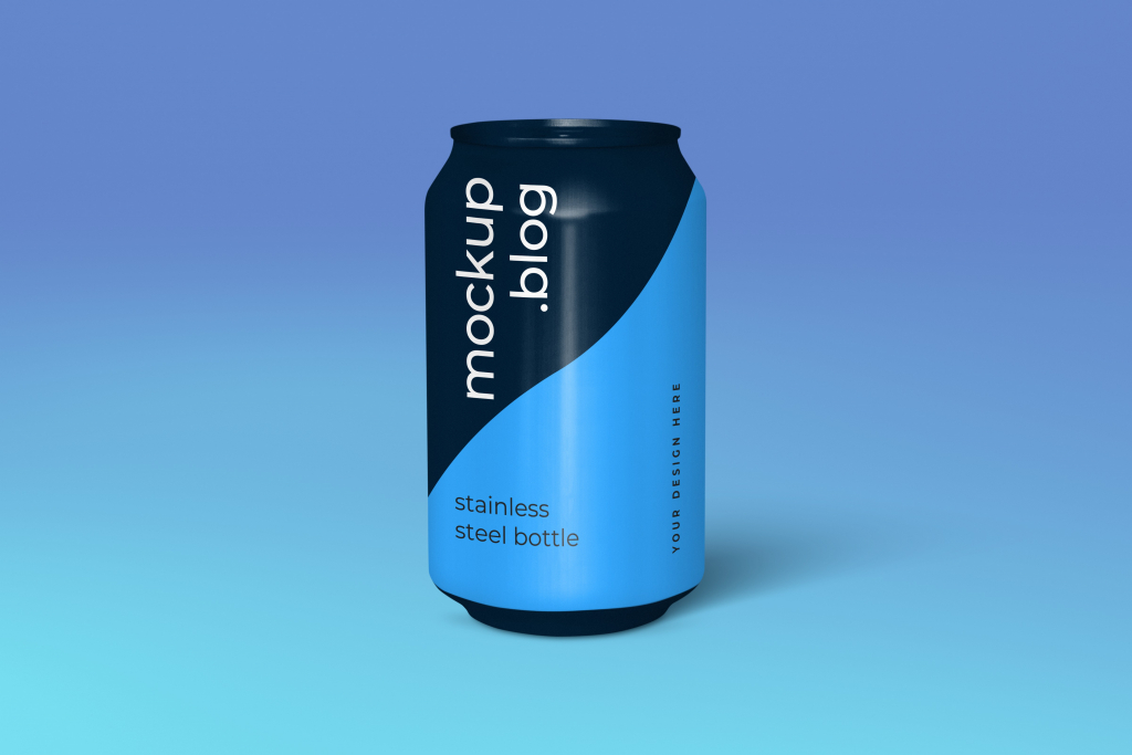 Stainless steel bottle mockup